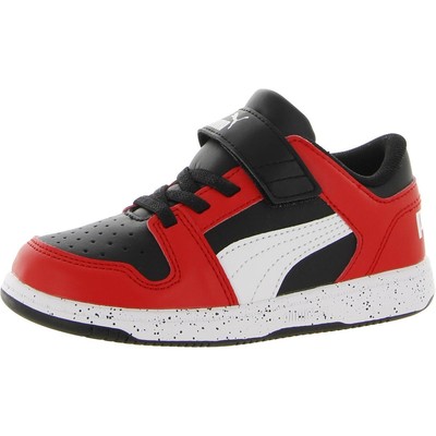 

Puma Boys Rebound Lo Speckle V Красные повседневные и модные кроссовки Обувь BHFO 9675, Black/white/high risk red, Rebound Lo Speckle V