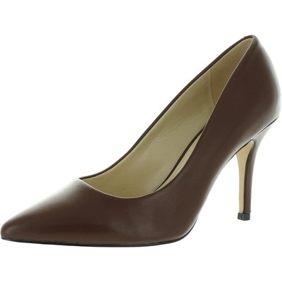 

Женские льняные коричневые кожаные модельные туфли на каблуке Nine West, ширина 8,5 (C, D, W) BHFO 5748, Dark natural leather