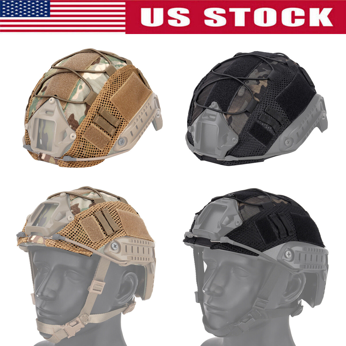 Tactical Army Helmet Cover Military Airsoft Paintball Headwear For FAST Helmet