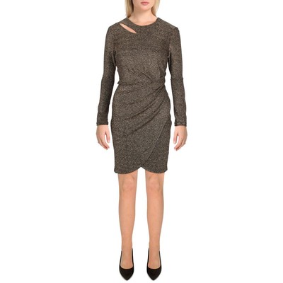 

Женское облегающее мини-платье с металлизированным вырезом DKNY BHFO 0990, Gold/black