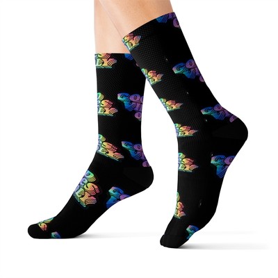 Only Good Vibes Socks, Only Good Vibes Sublimation Socks, Holographic socks