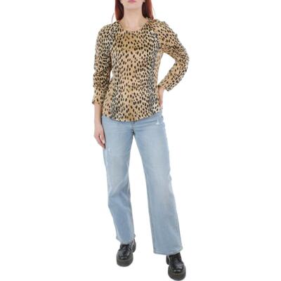 

Женская блузка-пуловер с золотым леопардовым принтом Rebecca Taylor  BHFO 5271, Golden combo
