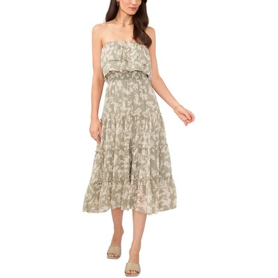 1.Женское зеленое платье миди до середины икры с оборками State Womens, L BHFO 3502