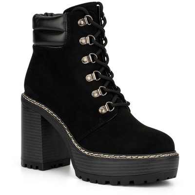 Olivia Miller Womens OMH5485 Black Ankle Boots Shoes 8 Medium (B,M) BHFO 7410