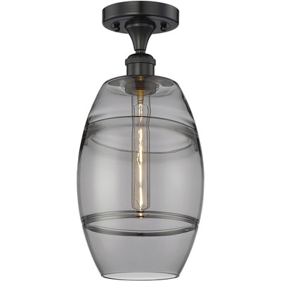 Innovations Lighting 616-1F-BK-G557-8SM Edison Vaz Semi-Flush Mount Matte Black