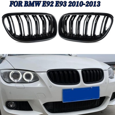 Glossy Black Front Bumper Grilles Grill For BMW 3 Series E92 E93 LCI 2010-2013