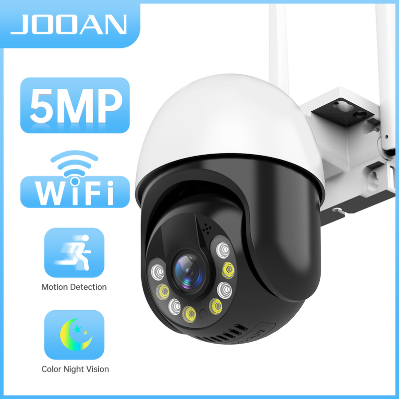 JOOAN 5MP 3MP PTZ WIFI IP Camera Outdoor 4X Digital Zoom Color Night H.265
