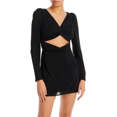 Короткое вечернее мини-платье LoveShackFancy Womens Nanita черного цвета с вырезом 4 BHFO 6520