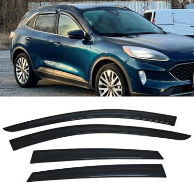 Fit 2020-2024 Ford Escape Window Visors Sun Vent Shade Rain Wind Guards Smoke