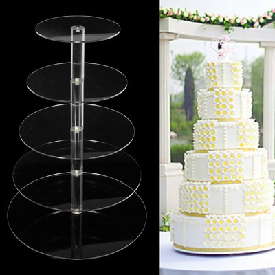 5 Tier Acrylic Cupcake Cake Stand Party Wedding Birthday Tower Display Holder
