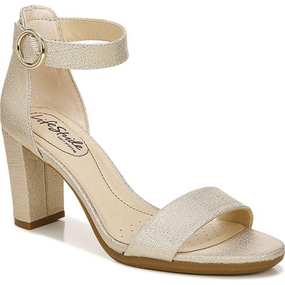 LifeStride Womens Averly Metallic Open Toe Heels Shoes 10 Wide (C,D,W) BHFO 5514