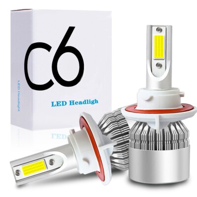 2x H13 9008 LED Headlight Bulbs Kit High Low Dual Beam 6000K Super Bright White