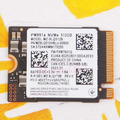 SAMSUNG PM991a 512 GB 256 GB NVMe SSD M.2 2230 For Surface Pro 7+ 8 Steam Deck