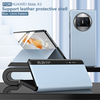 For Huawei Mate X3, Luxury Business Smart View Flip Leather Stand Cover Case