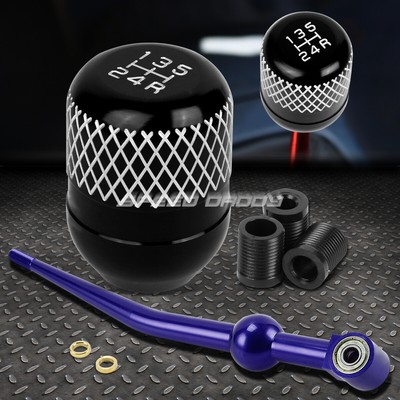 КОРОТКИЙ РЫЧАГ ПЕРЕКЛЮЧЕНИЯ ПЕРЕДАЧ ИЗ СИНЕГО АЛЮМИНИЯ С ОДНИМ ИЗГИБОМ + ЧЕРНАЯ 5-СТУПЕНЧАТАЯ РУЧКА С СЕТКОЙ ДЛЯ EK/ EJ / EG