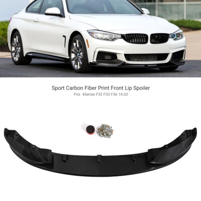 Carbon Fiber Front Bumper Lip Spoiler For 14-20 BMW F32 F33 F36 4 Series M Sport