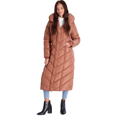 

Женское стеганое длинное пальто на флисовой подкладке Steve Madden Outerwear  BHFO 9186, Черный, Steve Madden OLA522H