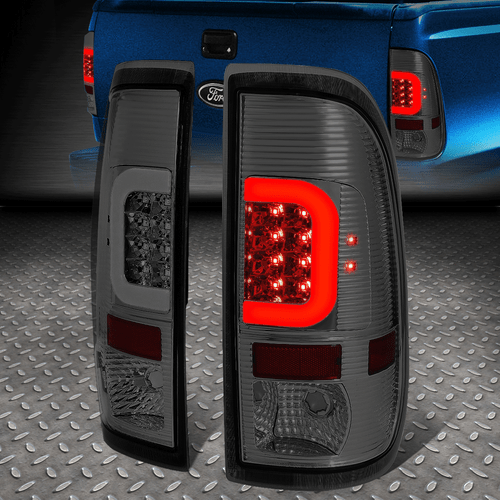 [LED C-TUBE BAR]FOR 08-16 FORD F250 F350 SUPER DUTY TAIL LIGHT BRAKE LAMP SMOKED