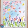 Horaldaily 67 PCS Spring Summer Window Cling Sticker, Tulip Butterfly Flower Decal for Home Party Supplies Shop Glass Display Decoration