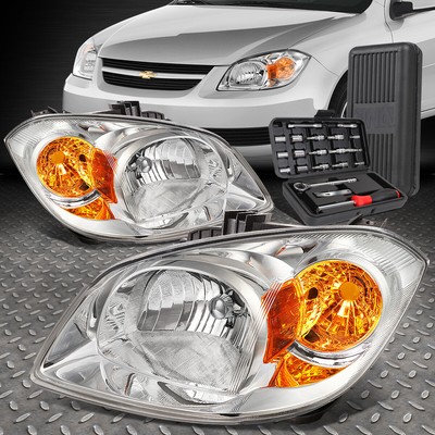 ДЛЯ 05-10 CHEVY COBALT PONTIAC G5 ХРОМИРОВАННЫЙ КОРПУС ЯНТАРНАЯ УГЛОВАЯ ФАРА + НАБОР ИНСТРУМЕНТОВ