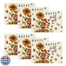 Artoid Mode Happy Scarecrow Leaves Fall Placemats Set of 6, 12x18 Inch Seasonal Thanksgiving Holiday Table Mats for Party Kitchen Dining Decoration