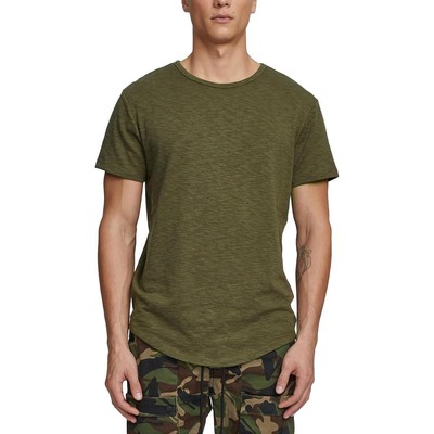 Мужская зеленая футболка Kuwalla с коротким рукавом Hi-Low Slub L BHFO 3257