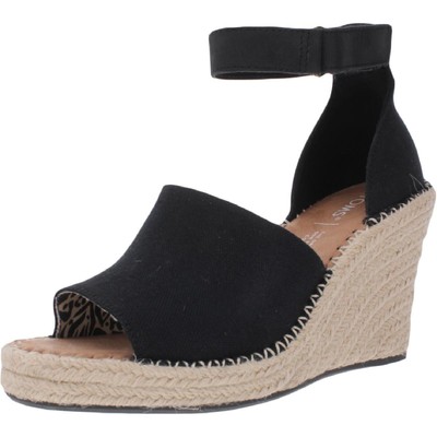 

Женские босоножки на танкетке Toms Marisol с открытым носком и кожаной отделкой BHFO 3774, Black oxford leather, Marisol