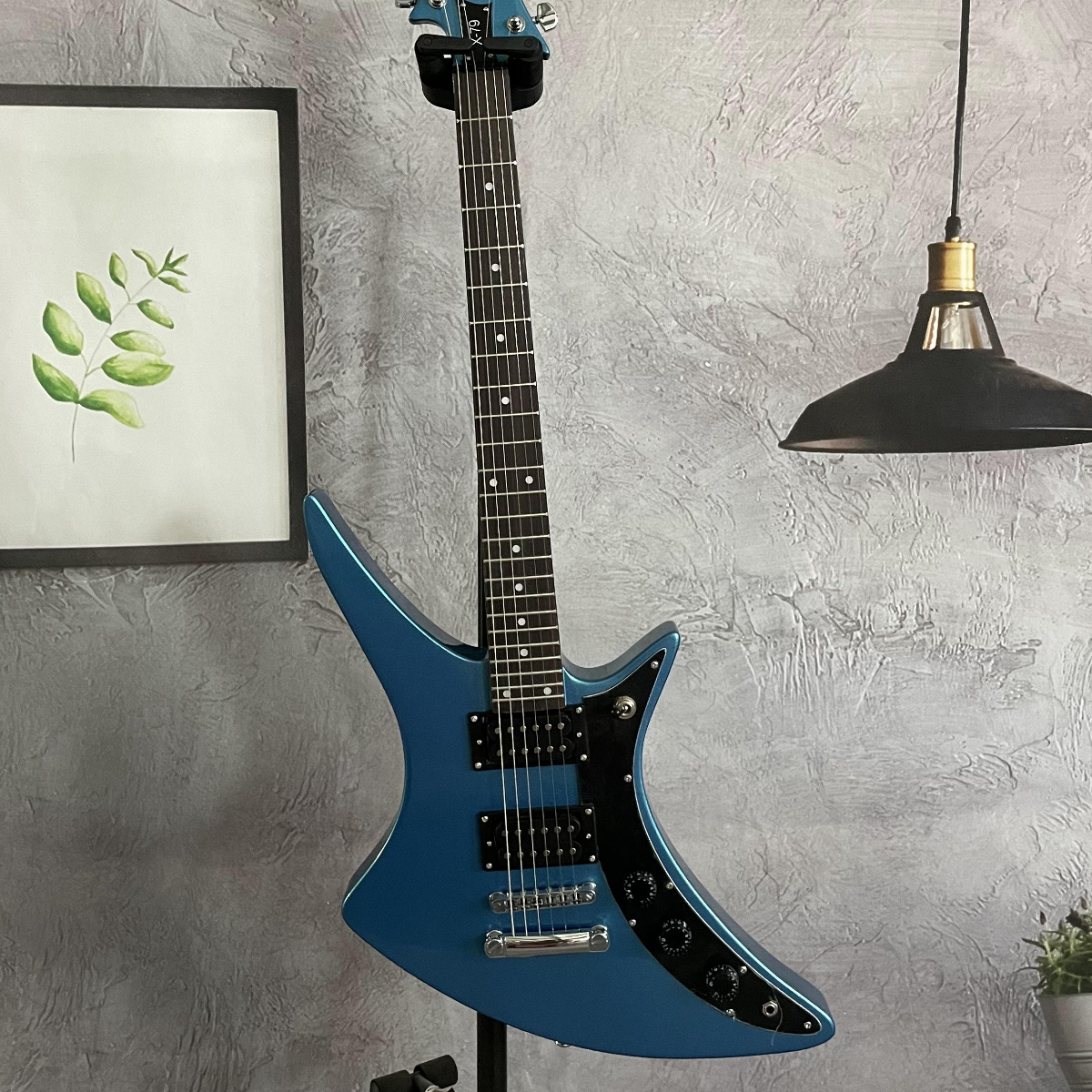 Electric Guitars Metallic Blue Finish Factory Guitar | eBay