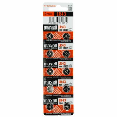 10 Maxell Lr43 186 Alkaline 1 5v Battery Button Cell Batteries Ag12 Pack 386 New