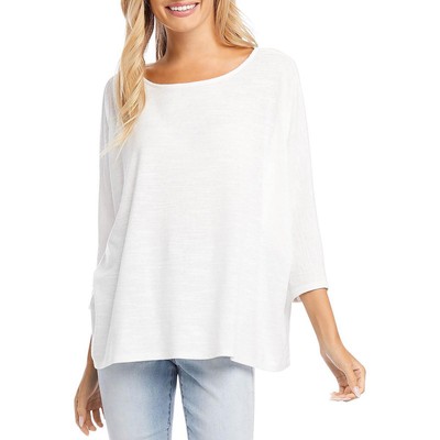 

Женская белая однотонная футболка Karen Kane Top Plus  BHFO 9343, Natural