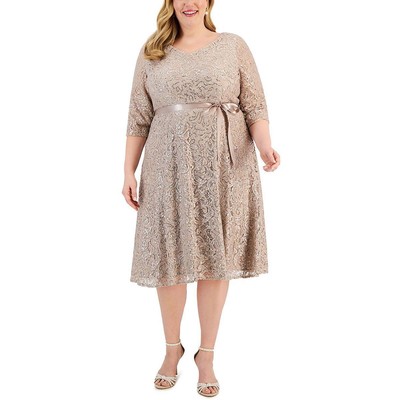 

Женское бежевое платье с пышной юбкой Alex Evenings Evening Plus  BHFO 0924, Buff
