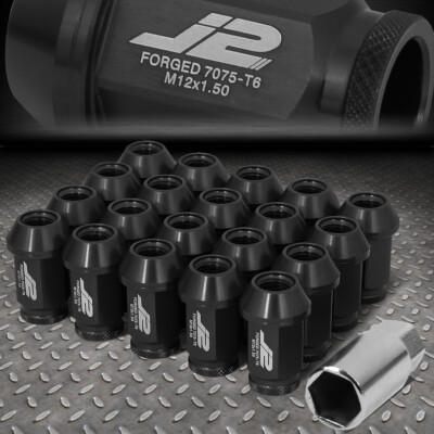J2 ENGINEERING 7075 АЛЮМИНИЙ M12X1.5 20ШТ 40 ММ ГАЙКИ С ОТКРЫТЫМИ НАКОНЕЧНИКАМИ + АДАПТЕР ЧЕРНЫЙ