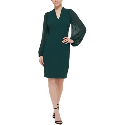Женское зеленое плиссированное вечернее коктейльное платье Vince Camuto 8 BHFO 7720