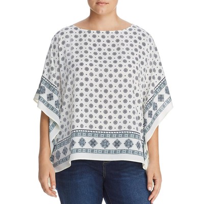 Блузка-пончо MICHAEL Michael Kors женская Casablanca цвета слоновой кости плюс 1X BHFO 5278