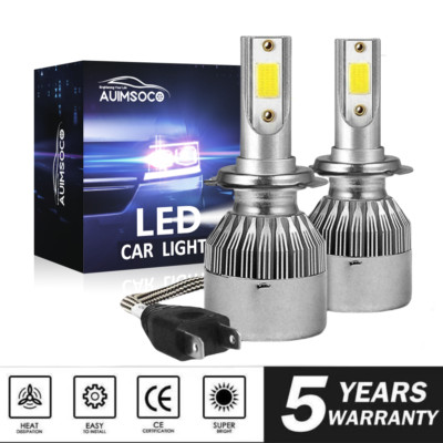 CANBUS H7 LED Headlight Bulbs Kit High Low Beam Super Bright 6500K White Lights