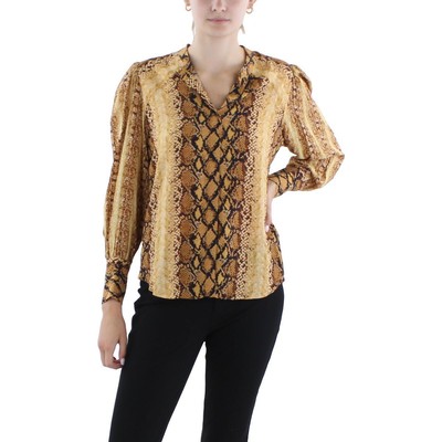 Женская блузка Joie Talin Tan со змеиным принтом и рюшами на пуговицах XS BHFO 5029