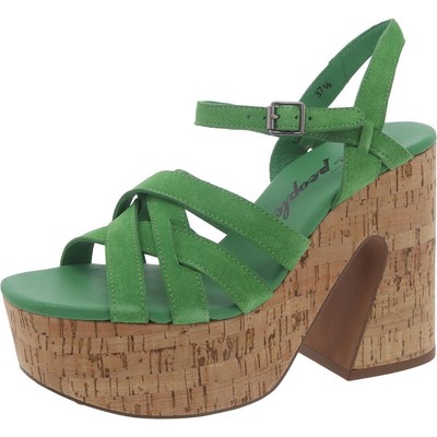 Free People Womens Lisbon MJ Green Platform Sandals 37.5 Medium(B,M) BHFO 3452