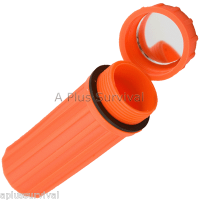 2 Pack Orange Plastic Match Box Flint Waterproof Tight Survival Kit Container