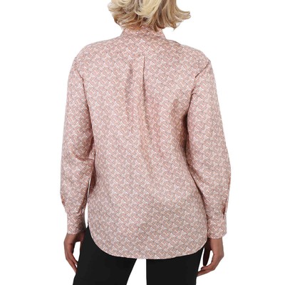 Pre-owned Burberry Ladies Monogram Print Silk Shirt In Multicolor