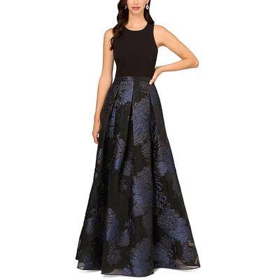 Aidan by Aidan Mattox Womens Navy Organza Formal Evening Dress Gown 6 BHFO 2018