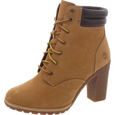 Женские ботильоны Timberland из коричневой кожи на блочном каблуке 8 средних размеров (B,M) BHFO 4150