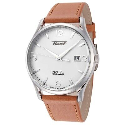 Tissot Heritage Visodate White Dial Brown Strap Watch T118.410.36.277.01