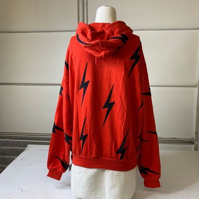 Pre-owned Aviator Nation Bolt Stitch Repeat Relaxed Hoodie Women's Size Xl Red
