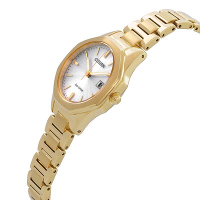 Pre-owned Citizen Eco-drive Silver Dial Ladies Watch Ew2582-59a
