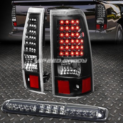 ЧЕРНО-КРАСНЫЙ СВЕТОДИОДНЫЙ ЗАДНИЙ ФОНАРЬ + ЗАТЕМНЕННЫЙ 3-Й СТОП-СИГНАЛ И ГРУЗОВОЙ ФОНАРЬ ДЛЯ 03-07 CHEVY SILVERADO/SIERRA