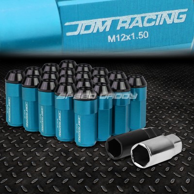 JDM АЛЮМИНИЕВЫЕ НЕБЕСНО-ГОЛУБЫЕ ГАЙКИ С НАКОНЕЧНИКОМ + КЛЮЧ 20 шт./КОМПЛ. M12X1,5 23 ММ В ДИАМЕТРЕ / 53 ММ В ВЫСОТУ