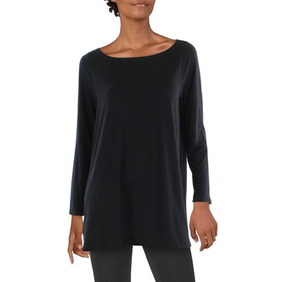 

Женская черная вязаная футболка Eileen Fisher Top Petites  BHFO 5490, Черный