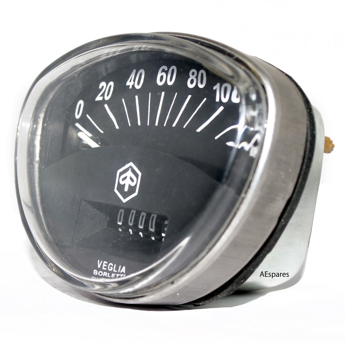 Vespa Veglia Piaggio Logo 120 Kph Black Face Speedometer  Super Rally VMA 