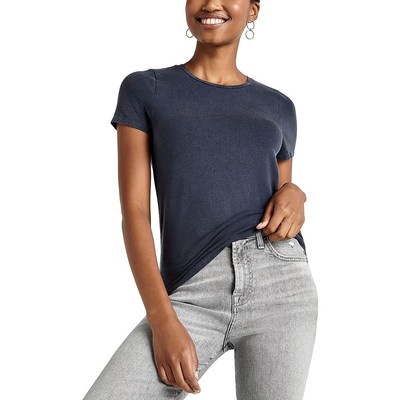 Великолепная женская футболка Genevieve с круглым вырезом и коротким рукавом Top BHFO 4272