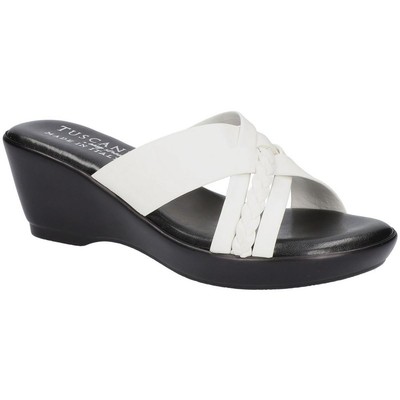 

Tuscany By Easy Street Женские сандалии Marzia без шнуровки на танкетке BHFO 2997, White/patent, Marzia